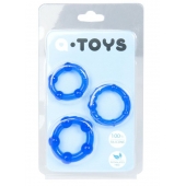 Набор из 3 синих эрекционных колец A-toys - A-toys - в Электростали купить с доставкой