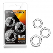 Набор из 3 прозрачных эрекционных колец Stay Hard Beaded Cockrings - Blush Novelties - в Электростали купить с доставкой