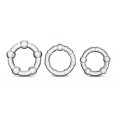 Набор из 3 прозрачных эрекционных колец Stay Hard Beaded Cockrings - Blush Novelties - в Электростали купить с доставкой