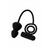 Чёрное эрекционное кольцо с вибростимулятором и анальным хвостом - Erotist Adult Toys - в Электростали купить с доставкой