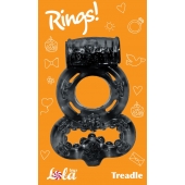 Чёрное эрекционное кольцо Rings Treadle с подхватом - Lola Games - в Электростали купить с доставкой
