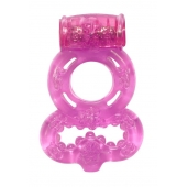 Розовое эрекционное кольцо Rings Treadle с подхватом - Lola Games - в Электростали купить с доставкой