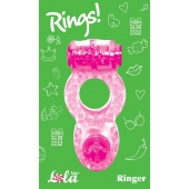 Розовое эрекционное кольцо с вибрацией Rings Ringer - Lola Games - в Электростали купить с доставкой