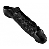 Чёрная увеличивающая насадка на член Mamba Cock Sheath Packaged - 16,5 см. - XR Brands - в Электростали купить с доставкой