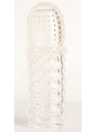 Прозрачная закрытая гелевая насадка - 13,5 см. - Toyfa Basic - в Электростали купить с доставкой