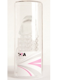 Гелевая прозрачная насадка с 2 отростками - 13 см. - Toyfa Basic - в Электростали купить с доставкой