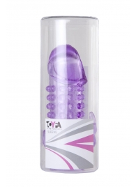 Закрытая фиолетовая насадка с 2 отростками - 13 см. - Toyfa Basic - в Электростали купить с доставкой