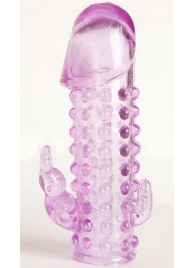 Закрытая фиолетовая насадка с 2 отростками - 13 см. - Toyfa Basic - в Электростали купить с доставкой