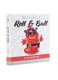 Стимулирующий презерватив-насадка Roll   Ball Strawberry - Sitabella - купить с доставкой в Электростали