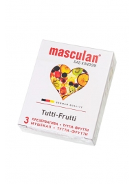 Жёлтые презервативы Masculan Ultra Tutti-Frutti с фруктовым ароматом - 3 шт. - Masculan - купить с доставкой в Электростали