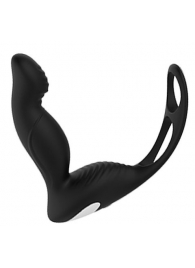 Черный вибромассажер простаты P-PLEASER W ERECTION ENHANCE - Dream Toys - в Электростали купить с доставкой