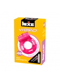 Розовое эрекционное виброкольцо Luxe VIBRO  Ужас Альпиниста  + презерватив - Luxe - в Электростали купить с доставкой