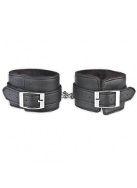 Черные фиксаторы для ног на цепи с мехом внутри - Lux Fetish - купить с доставкой в Электростали