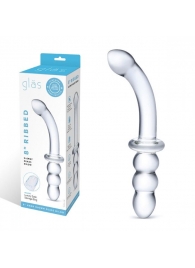 Прозрачный ребристый двусторонний стимулятор Ribbed G-Spot - 20 см. - Glas