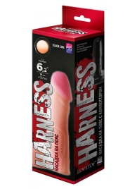 Телесная реалистичная насадка на Harness с коннектором BLACK LINE - 17 см. - LOVETOY (А-Полимер) - купить с доставкой в Электростали