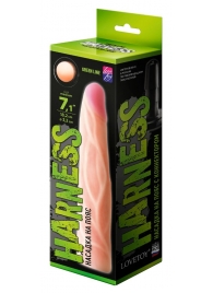 Телесная насадка с венками на Harness с коннектором GREEN LINE - 18 см. - LOVETOY (А-Полимер) - купить с доставкой в Электростали
