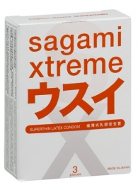 Ультратонкие презервативы Sagami Xtreme SUPERTHIN - 3 шт. - Sagami - купить с доставкой в Электростали