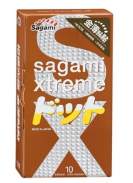 Презервативы Sagami Xtreme FEEL UP с точечной текстурой и линиями прилегания - 10 шт. - Sagami - купить с доставкой в Электростали