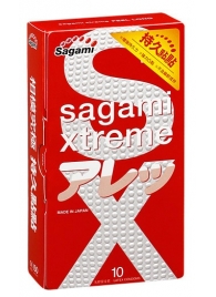 Утолщенные презервативы Sagami Xtreme Feel Long с точками - 10 шт. - Sagami - купить с доставкой в Электростали