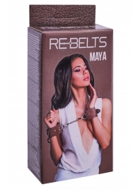 Коричневые кожаные наручники Maya - Rebelts - купить с доставкой в Электростали