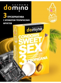 Презервативы для орального секса DOMINO Sweet Sex с ароматом тропических фруктов - 3 шт. - Domino - купить с доставкой в Электростали