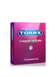 Презервативы Torex  Сладкая любовь  с ароматом клубники - 3 шт. - Torex - купить с доставкой в Электростали