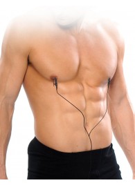 Черные электрические зажимы для сосков Shock Therapy Nipple Clamps - Pipedream - купить с доставкой в Электростали