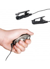 Черные электрические зажимы для сосков Shock Therapy Nipple Clamps - Pipedream - купить с доставкой в Электростали