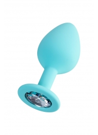 Мятная анальная втулка Brilliant с прозрачным кристаллом - 8 см. - ToyFa - купить с доставкой в Электростали