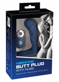 Синий вибростимулятор простаты Vibrating Butt Plug - 11,7 см. - Orion - в Электростали купить с доставкой