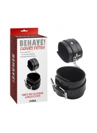 Черные оковы на ноги Obey Me Leather Ankle Cuffs - Chisa - купить с доставкой в Электростали