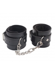 Черные оковы на ноги Obey Me Leather Ankle Cuffs - Chisa - купить с доставкой в Электростали