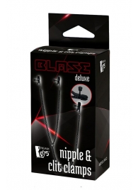 Черные зажимы на соски и клитор на цепочке DELUXE NIPPLE   CLIT CLAMPS - Dream Toys - купить с доставкой в Электростали