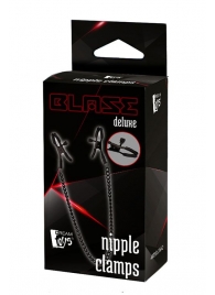 Черные зажимы на соски на цепочке BLAZE DELUXE NIPPLE CLAMPS - Dream Toys - купить с доставкой в Электростали