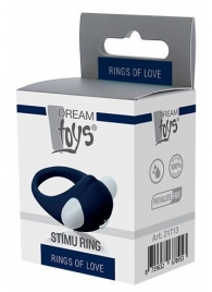 Гладкое синее эрекционное виброкольцо STIMU RING - Dream Toys - в Электростали купить с доставкой