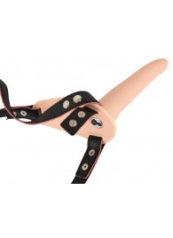 Телесный поясной страпон с вибрацией Vibrating Strap-On - 15,7 см. - Orion - купить с доставкой в Электростали