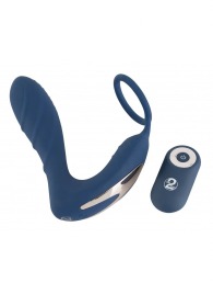 Синий вибростимулятор простаты с кольцом - 14,5 см. - Orion - в Электростали купить с доставкой