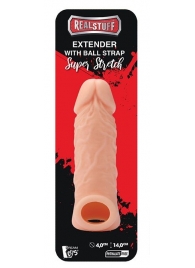 Телесная насадка EXTENDER WITH BALL STRAP 5.5 - 14 см. - Dream Toys - в Электростали купить с доставкой