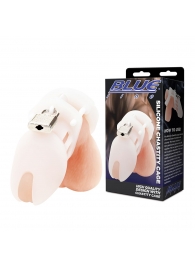 Белая клетка целомудрия Silicone Chastity Cage - BlueLine - купить с доставкой в Электростали