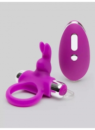 Лиловое виброкольцо с пультом ДУ Remote Control Cock Ring - Happy Rabbit - в Электростали купить с доставкой