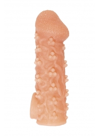 Телесная закрытая насадка с пучками шишечек Cock Sleeve Size S - 13,8 см. - KOKOS - в Электростали купить с доставкой