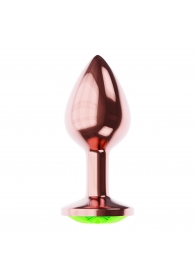 Пробка цвета розового золота с лаймовым кристаллом Diamond Emerald Shine S - 7,2 см. - Lola Games - купить с доставкой в Электростали