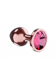 Пробка цвета розового золота с малиновым кристаллом Diamond Ruby Shine S - 7,2 см. - Lola Games - купить с доставкой в Электростали
