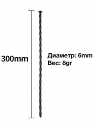 Черный уретральный расширитель - 30 см. - Rubber Tech Ltd - купить с доставкой в Электростали