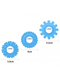 Набор из 3 голубых, светящихся в темноте эрекционных колец Lumino Play - Lovetoy - в Электростали купить с доставкой