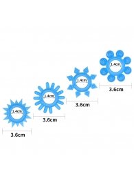 Набор из 4 голубых, светящихся в темноте эрекционных колец Lumino Play - Lovetoy - в Электростали купить с доставкой