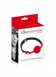 Красный кляп-шарик на черных ремешках - Fetish Tentation - купить с доставкой в Электростали