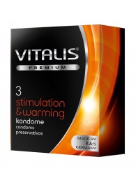 Презервативы VITALIS PREMIUM stimulation   warming с согревающим эффектом - 3 шт. - Vitalis - купить с доставкой в Электростали