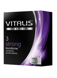 Презервативы с утолщенной стенкой VITALIS PREMIUM strong - 3 шт. - Vitalis - купить с доставкой в Электростали