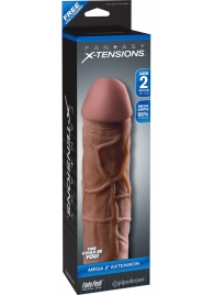 Коричневая насадка Mega 2  Extension - 20,3 см. - Pipedream - в Электростали купить с доставкой